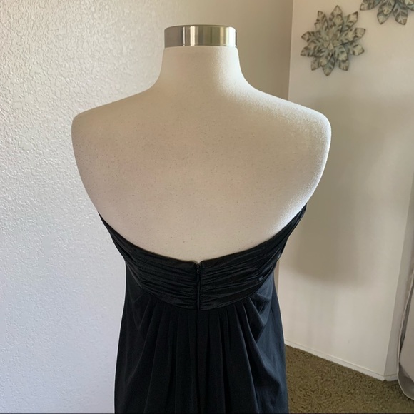 Davids Bridal Satin Jersey Empire Waist Mini Dress - Picture 7 of 12